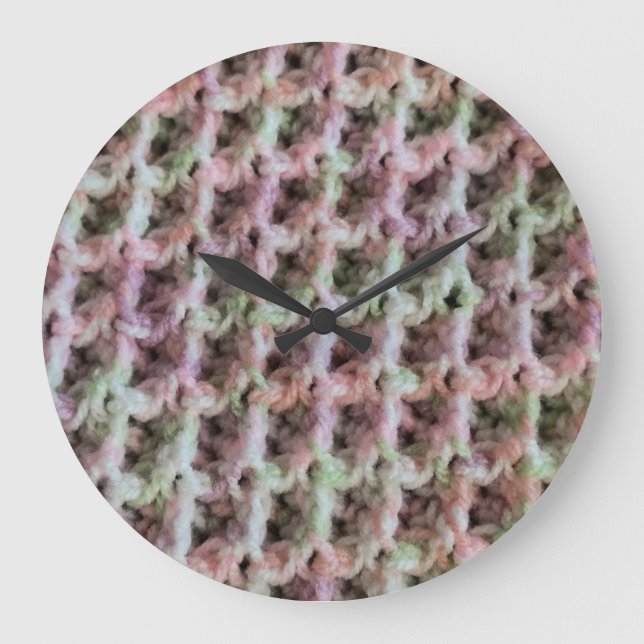 Baby Colors Waffle Stitch Design Wall Clock (Front)