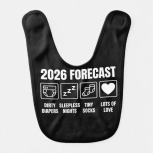 Baby Coming Soon 2026 Forecast Baby Shower Funny  Bib