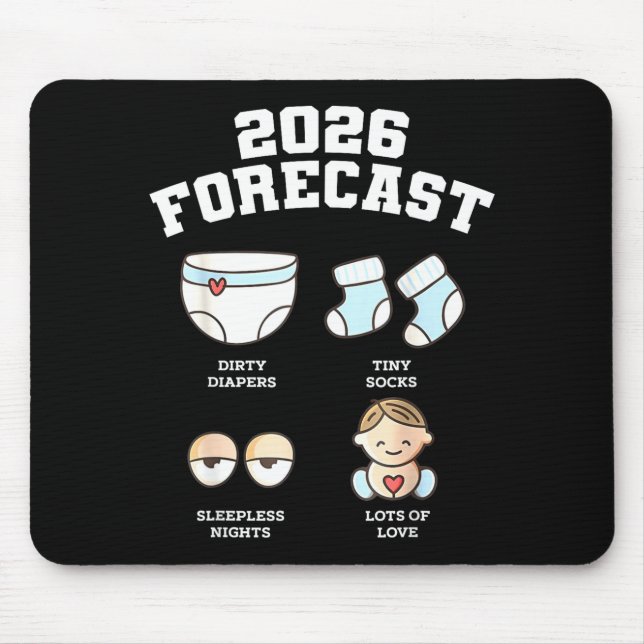 Baby Coming Soon 2026 Forecast Baby Shower Funny N Mouse Pad (Front)