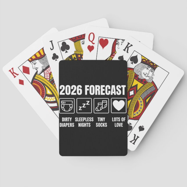 Baby Coming Soon 2026 Forecast Baby Shower Funny  Poker Cards (Back)