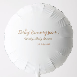 Baby coming soon baby shower brown pink name trend balloon