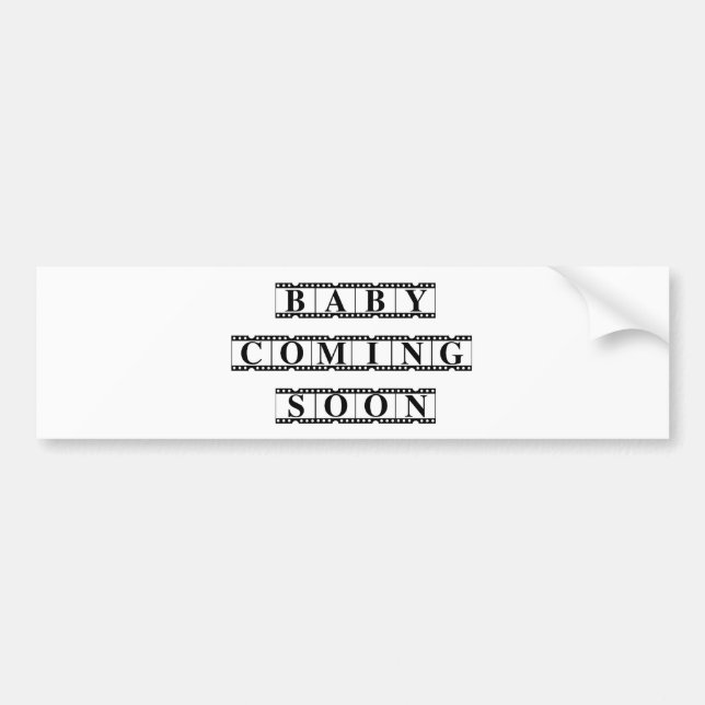 Baby Coming Soon Bumper Sticker (Front)