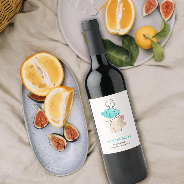 Baby Coming Soon Pregnancy Announcement Wine Label (Creator Uploaded)