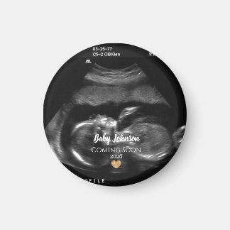 Baby Coming Soon Sonogram Announcement  Magnet