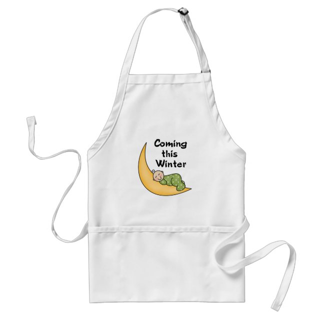 Baby Coming This Winter Adult Apron (Front)