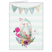 Baby Congrats with Nesting Egg Flamingo & Bunny (Front)