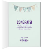 Baby Congrats with Nesting Egg Flamingo & Bunny (Inside (Right))