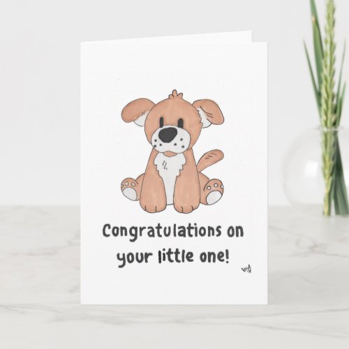 Baby Congrats with Puppy Card