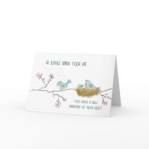 Baby Congratulations A Little Birdie Told Me Bird