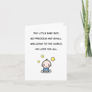 Baby Congratulations Card, Newborn Boy Greeting Card
