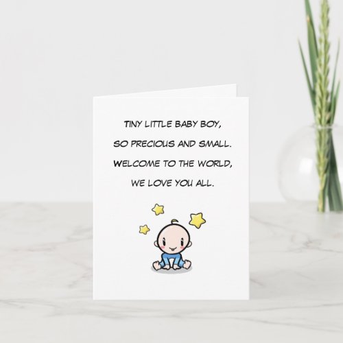 Baby Congratulations Card Newborn Boy Greeting  Card