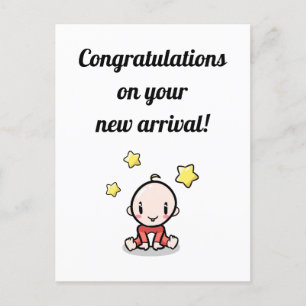 Baby Congratulations Card, Unisex, New Arrival, Postcard