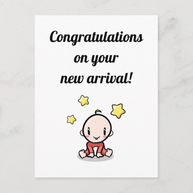 Baby Congratulations Card, Unisex, New Arrival, Postcard (Front)