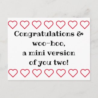 Baby congratulations card, welcome baby postcard