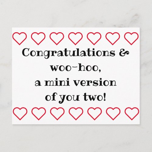 Baby congratulations card welcome baby postcard