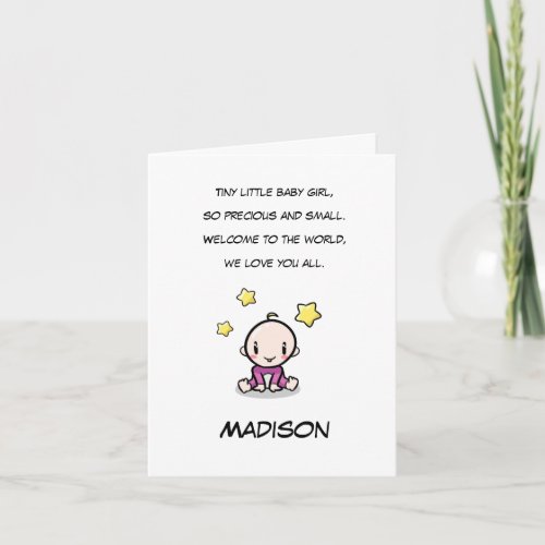 Baby Congratulations Card With Babys Name