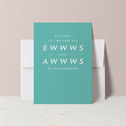 Baby congratulations teal greeting card