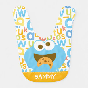 Baby Cookie Monster Eating   Add Your Name Bib