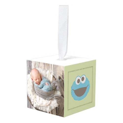 Baby Cookie Monster  Photo  Name Cube Ornament