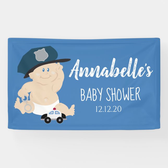Baby Cop Police Officer Baby Shower Banner (Horizontal)