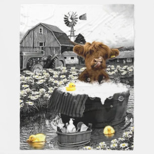 BABY COW and CHICKS Fleece Blanket
