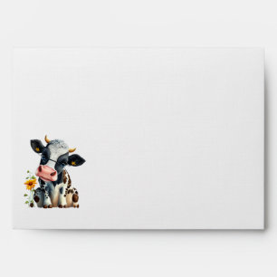 Baby Cow Black Hide Envelope