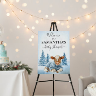 Baby Cow Calf Christmas Winter Snow Foam Board