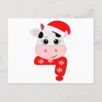 Baby Cow Christmas Kid Gift, Family Decoration Postcard