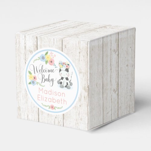 Baby Cow Floral Calf Welcome Baby Shower Party Favor Boxes