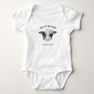 Baby Cow New To The Herd Girl Bodysuit