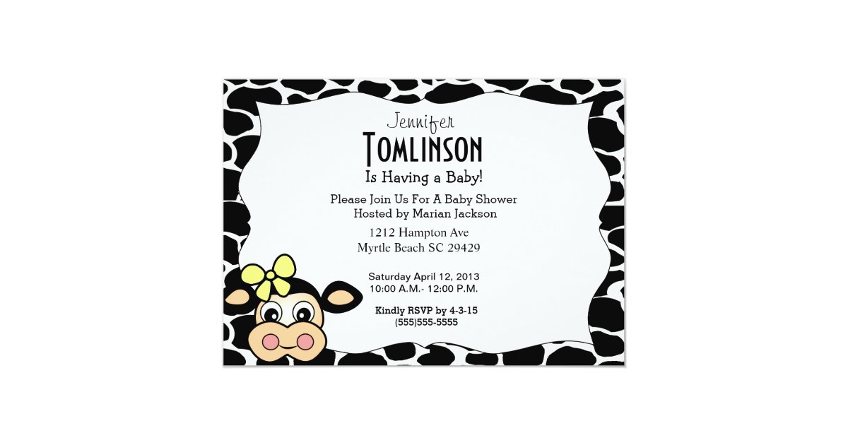 Baby Cow On Cow Print Baby Shower Invitation Zazzle Com 1920 cute cow 3d models. zazzle