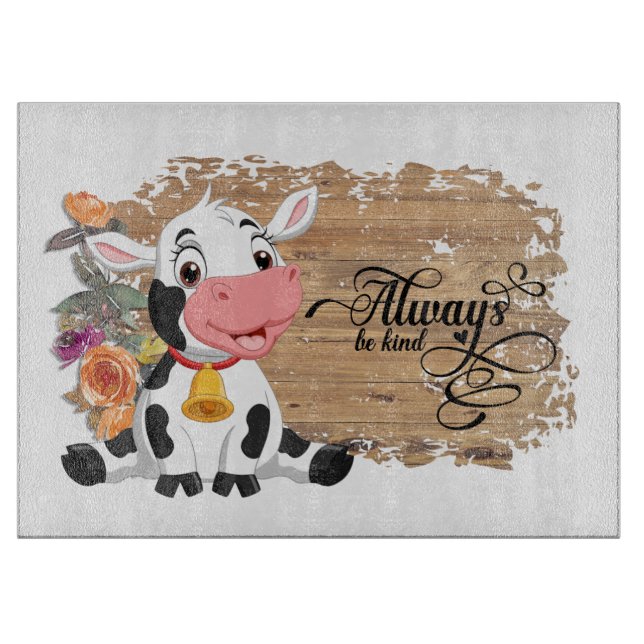 Baby Cow Rustic Brown   Cutting Board (Front)