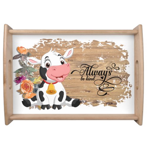 Baby Cow Rustic Brown  Serving Tray