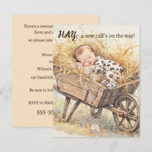 Baby Cow Shower Digital Download Invitation