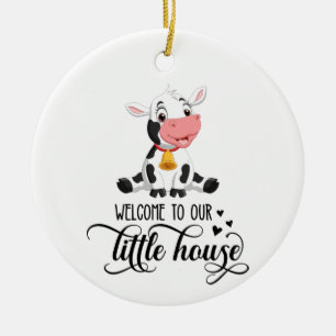 Baby Cow Welcome To Our Home Ceramic Ornament