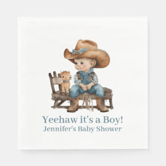 Baby Cowboy Baby Shower Napkins