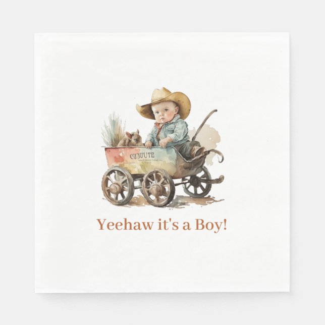 Baby Cowboy Baby Shower  Napkins (Front)