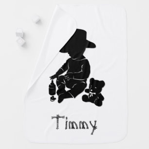 Baby Cowboy with Name Blanket