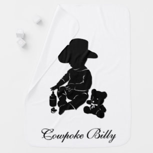Baby Cowboy with Personal Area Childs Name Baby Blanket