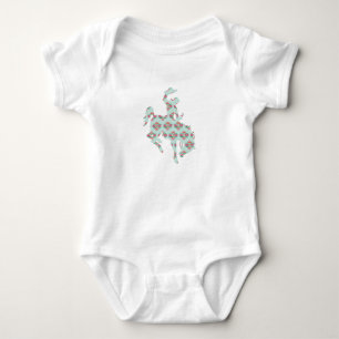 Baby Cowgirl Pink Turquoise Bronc Rodeo Aztec West Bodysuit