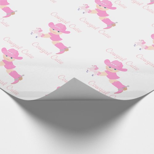 Baby Cowgirl With Pink Hat and Boots Cowgirl Cutie Wrapping Paper
