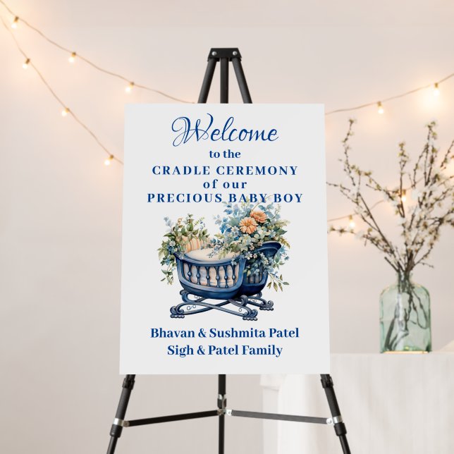 Baby Cradle Ceremony Sign Foam Boards (In Situ (Stand))