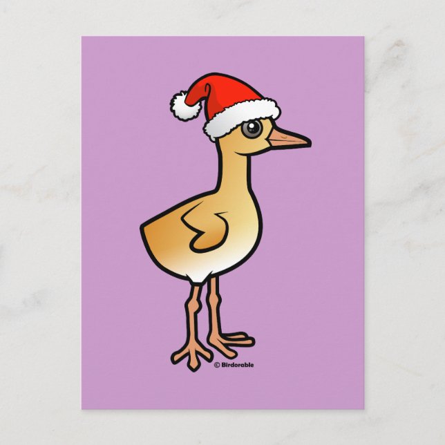 Baby Crane Santa Holiday Postcard (Front)