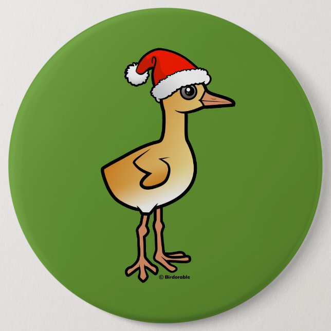 Baby Crane Santa Pinback Button (Front)