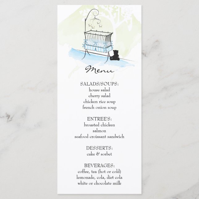 Baby Crib  |  Baby Shower Menu (Front)