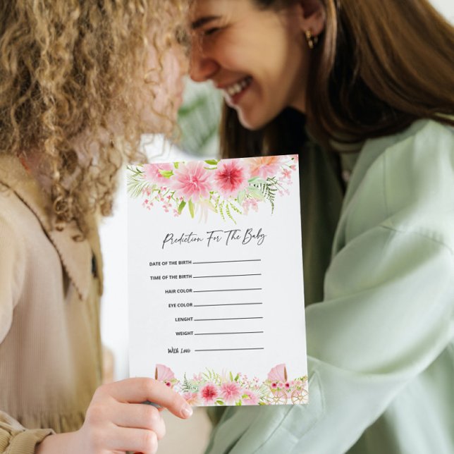 Baby Crib Flowers Baby Shower Predictions for Baby Invitation (Creator Uploaded)