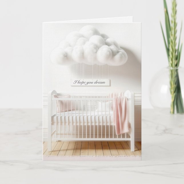 Baby Crib for Newborn Congratulations Card (Front)