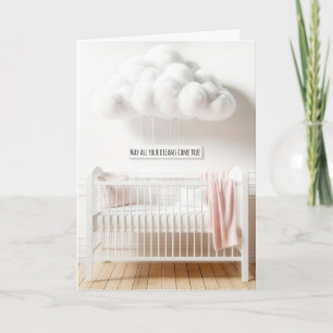 Baby Crib for Newborn Congratulations Card