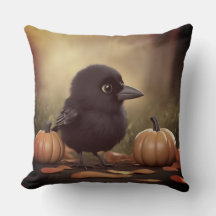 Baby Crow in the Pumpkins