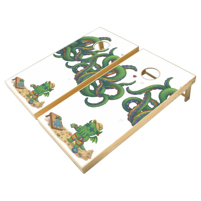 Baby Cthulhu  Cornhole Set (Angled)